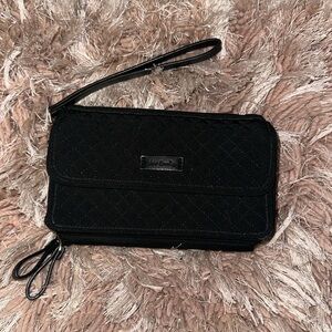Vera Bradley Black quilted carry it Wristlet
